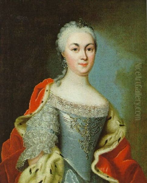 Prinzessin Luise-albertine Von Hessen-darmstadt Oil Painting by Johann Christian Fiedler