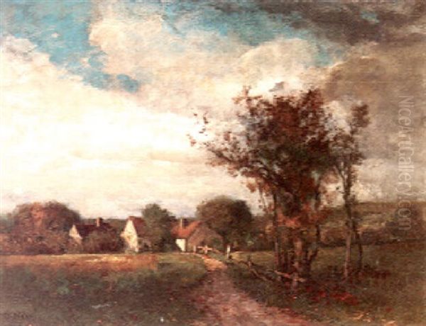 New England Farm Scene Oil Painting by Edward Loyal Field