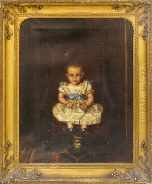 Hannah Bullard, Aged 4, Of Marblehead Massachusetts Oil Painting by Erastus Salisbury Field