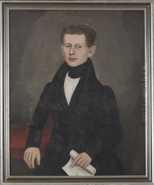 Portrait Of Edward Pitkin Cowles Of North Canaan, Connecticut Oil Painting by Erastus Salisbury Field