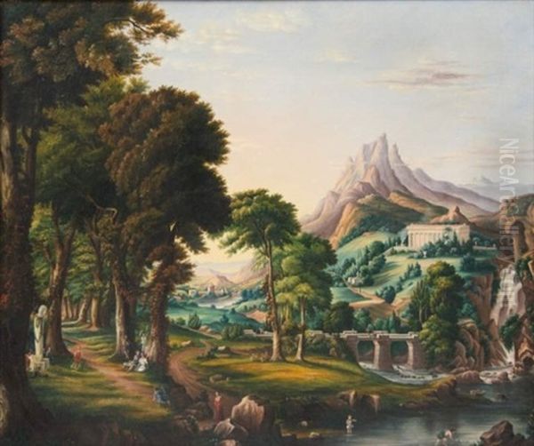 The Arcadian Or Pastoral State And Desolation From The Course Of Empire (pair) Oil Painting by Erastus Salisbury Field