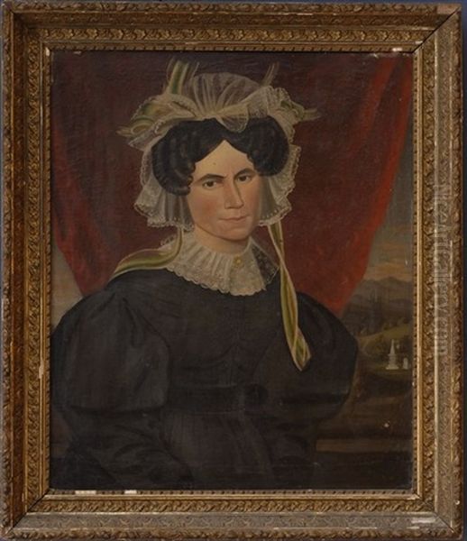 Portrait Of A Lady (near The Family Plot) Oil Painting by Erastus Salisbury Field