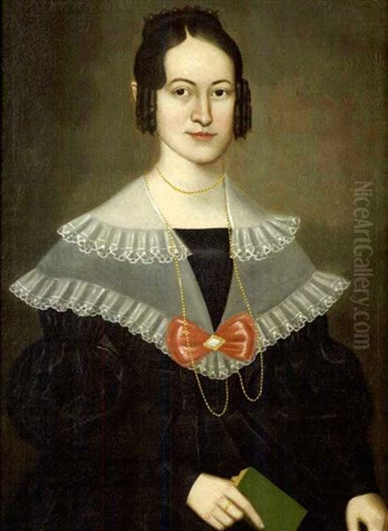 Portrait Of Elizabeth Moore, North Adams, Massachussetts Oil Painting by Erastus Salisbury Field