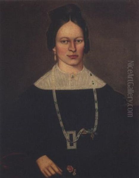 Portrait Of Sarah Bartholomew Atwater Oil Painting by Erastus Salisbury Field