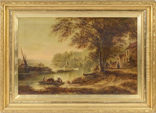 Harbor Landscape Oil Painting by Copley Fielding