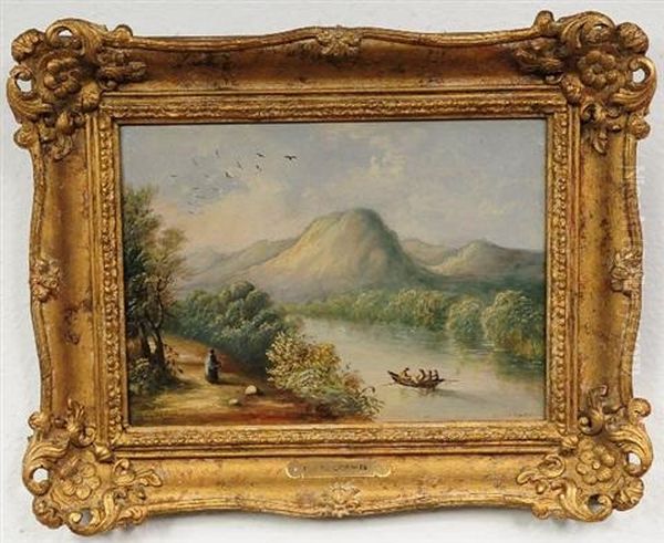 River Scene Oil Painting by Copley Fielding