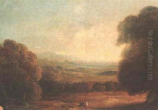 Mountainous Landscape With Figures In The Foreground Oil Painting by Copley Fielding