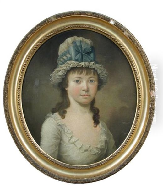 Nathan Theodore Fielding (british, 1747 - Circa 1814) Portrait Of Miss Harriet Prestian Oil Painting by Nathan Theodore Fielding