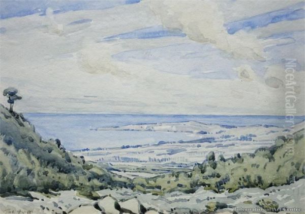 Looking Down On Kaikoura Oil Painting by Esmond H. Atkinson