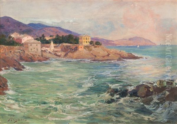 Marina Di Quinto Al Mare Oil Painting by Andrea Figari