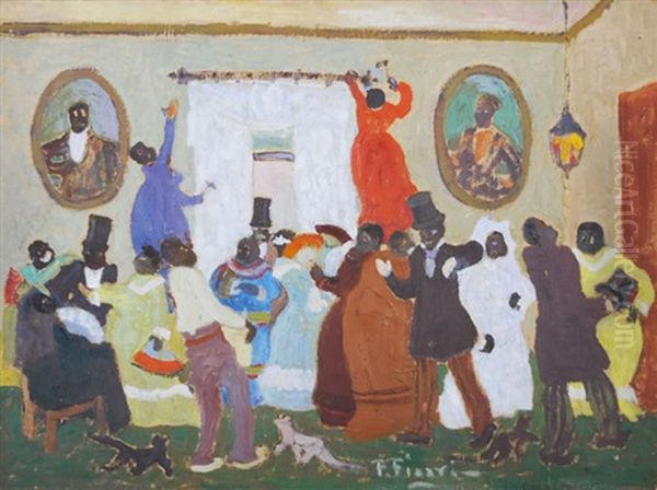 El Dia De La Boda Oil Painting by Pedro Figari