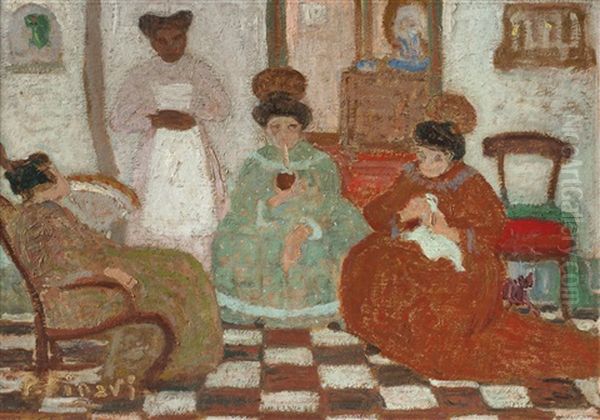 Gente Acomodada Oil Painting by Pedro Figari