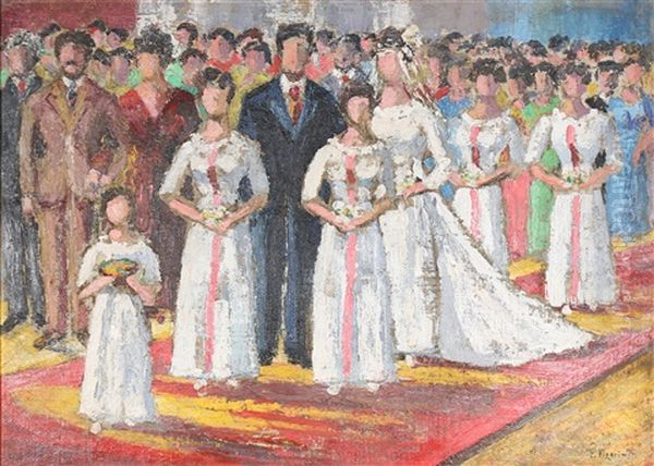 The Wedding Oil Painting by Pedro Figari