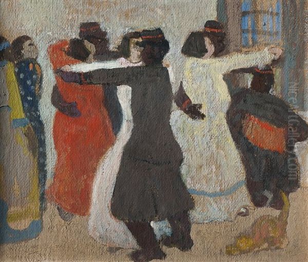 Bailongo Oil Painting by Pedro Figari