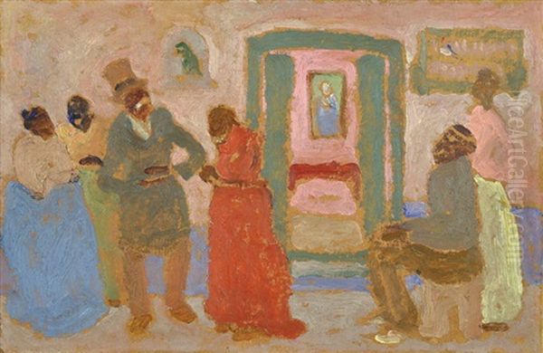 El Cuento Oil Painting by Pedro Figari