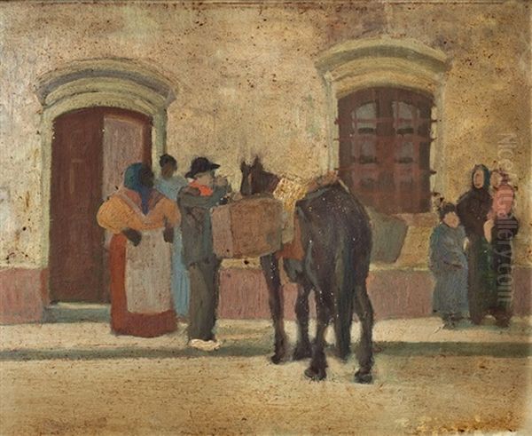 Huevero Oil Painting by Pedro Figari