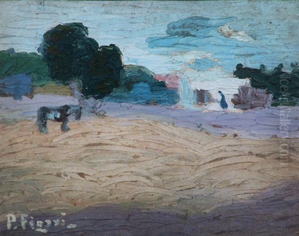 Paisaje Malvin Oil Painting by Pedro Figari