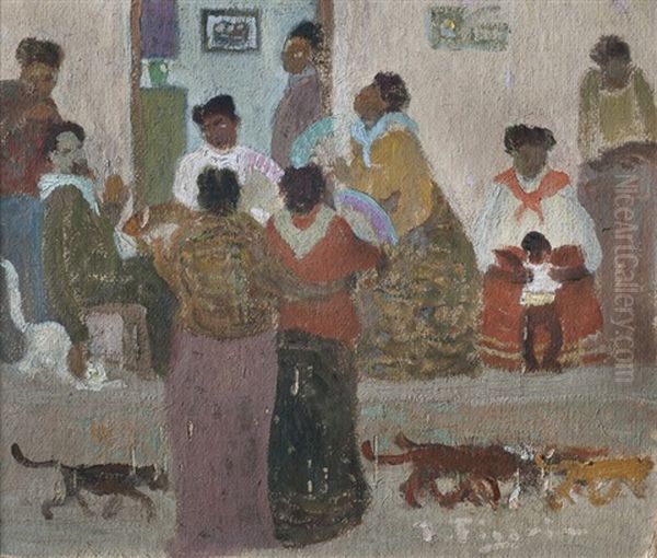 Escena De Conventillo, Suburbio Oil Painting by Pedro Figari