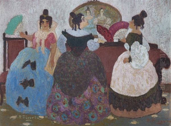 Antepasados, Las Comadres Oil Painting by Pedro Figari