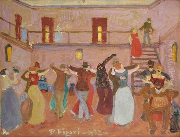 Cabaret Oil Painting by Pedro Figari