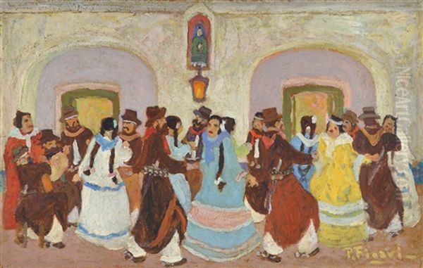 Pericon Nacional Oil Painting by Pedro Figari