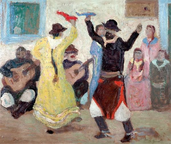 El Sombrerito, Baile Campero Oil Painting by Pedro Figari