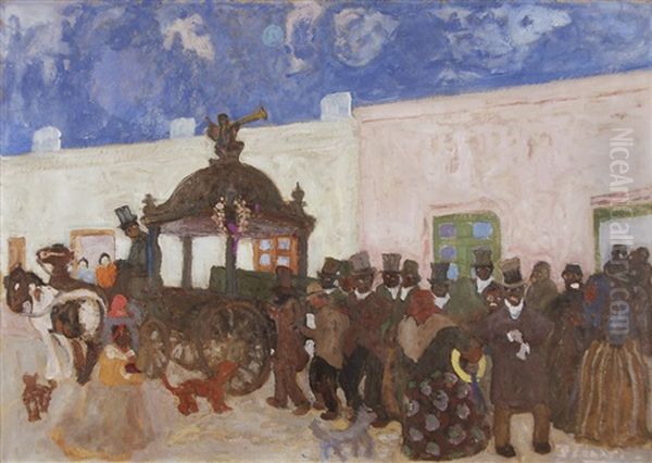 El Entierro Del Procer Oil Painting by Pedro Figari