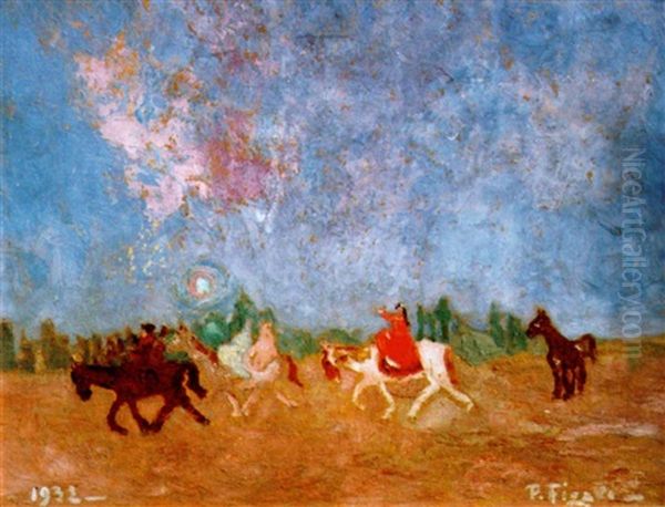 Chacareros De Paseo Oil Painting by Pedro Figari