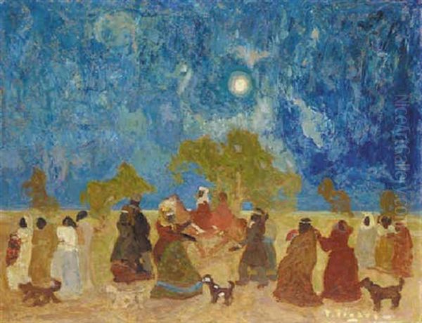 Hacia La Fiesta Oil Painting by Pedro Figari