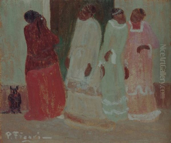 Cuestion De Razas Oil Painting by Pedro Figari