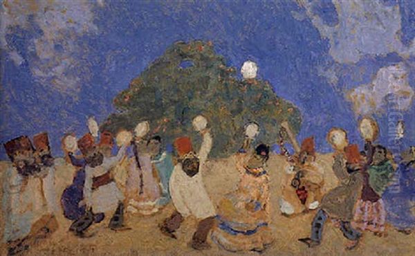 Fantasia (fiesta Semita) Oil Painting by Pedro Figari