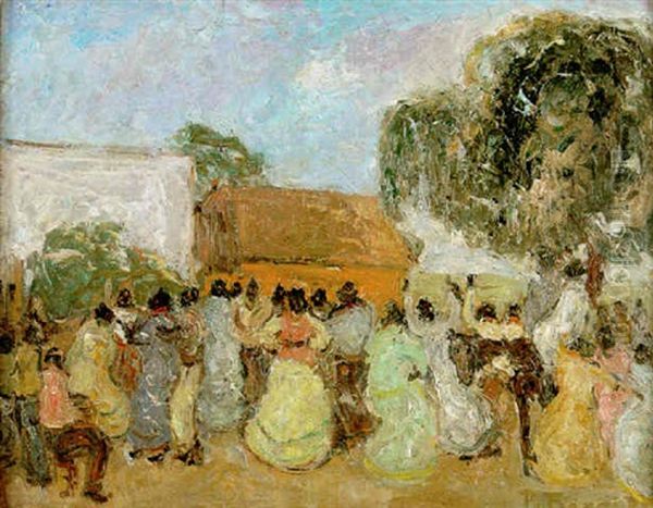 Carnaval Oil Painting by Pedro Figari