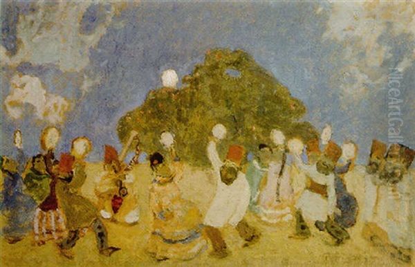 Fiesta Semita Oil Painting by Pedro Figari