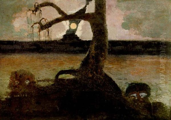 Nocturno (luz De Luna) Oil Painting by Pedro Figari