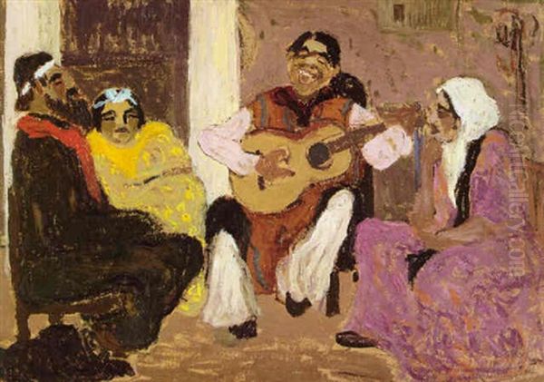 El Payador Oil Painting by Pedro Figari