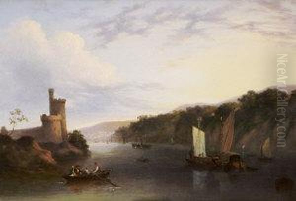 On The River Lee, Below Blackrock Castle Oil Painting by George Mounsey Wheatley Atkinson