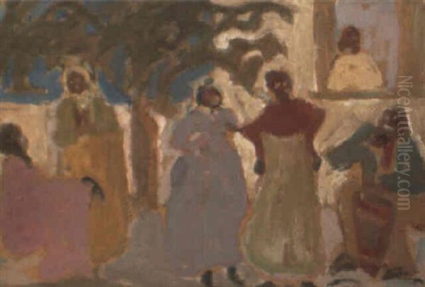 En El Jardin Oil Painting by Pedro Figari