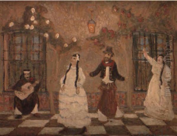 Danseurs Et Musiciens Oil Painting by Pedro Figari