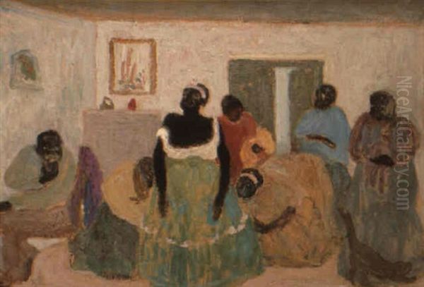 L'essayage Oil Painting by Pedro Figari