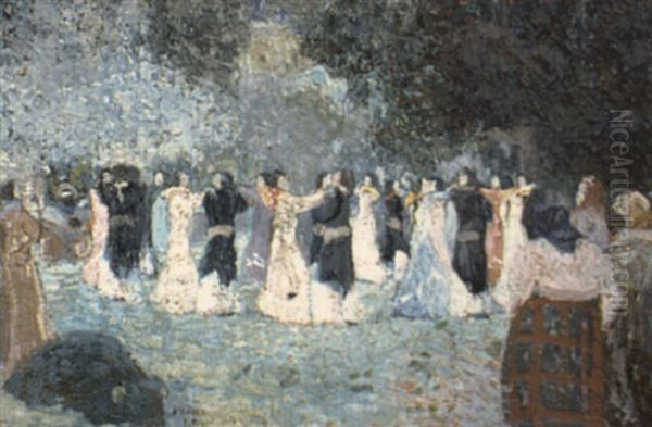 Pericon Bajo Los  Rboles Oil Painting by Pedro Figari