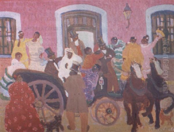 La Boda O La Novia Oil Painting by Pedro Figari