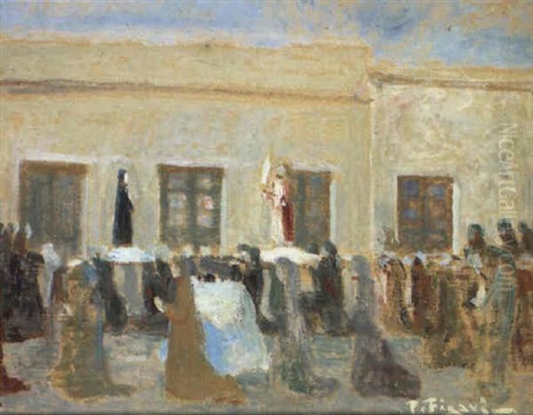 Sale La Procesion Oil Painting by Pedro Figari