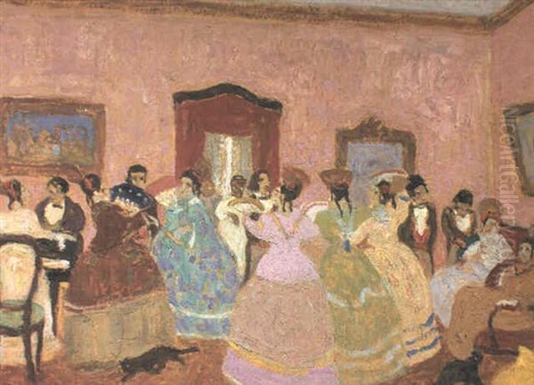 En El Salon Oil Painting by Pedro Figari