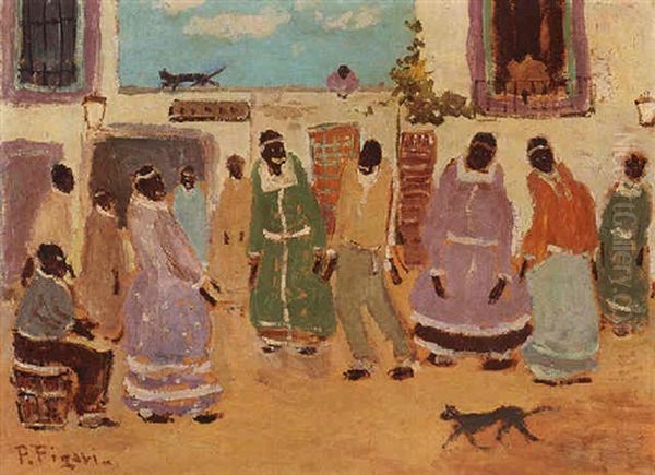 Negros Y Mulatos Oil Painting by Pedro Figari