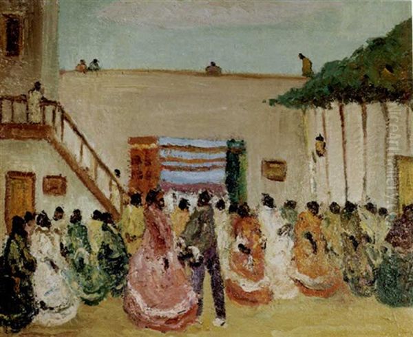 Candombo Oil Painting by Pedro Figari