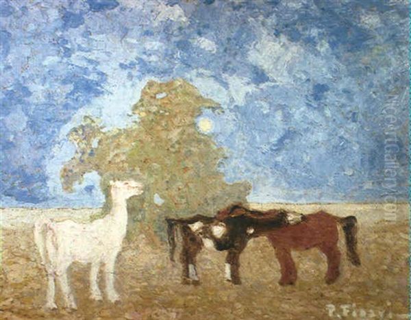 Mancarrones Oil Painting by Pedro Figari