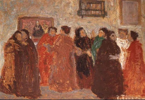 El Comentario Oil Painting by Pedro Figari