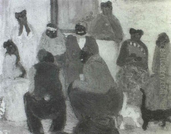 En Intimidad Oil Painting by Pedro Figari