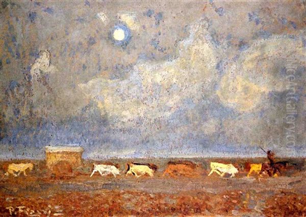 La Carreta (nocturno) Oil Painting by Pedro Figari