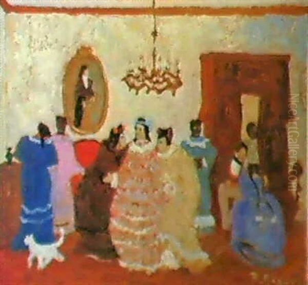 Mala Noticia Oil Painting by Pedro Figari